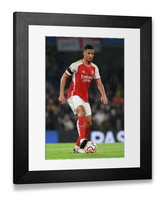 Framed Print : Saliba in Control: Chelsea vs. Arsenal, Premier League 2023-24
