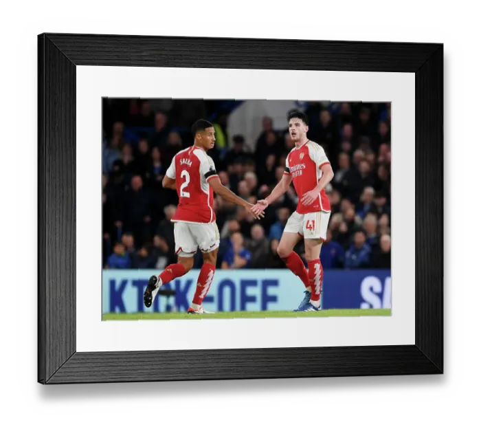 Framed Print : Arsenal's Rice Scores First Goal: Chelsea vs Arsenal, Premier League 2023-24