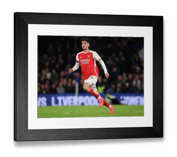 Framed Print : Havertz's Intense Stare: Chelsea vs. Arsenal, Premier League 2023-24