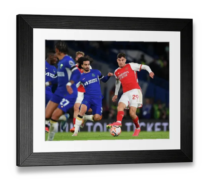 Framed Print : Havertz Clash: Chelsea vs. Arsenal, 2023-24 Premier League Showdown Framed Print : Havertz Clash: Chelsea vs. Arsenal, 2023-24 Premier League Showdown