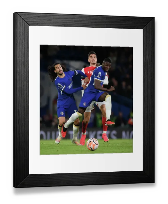 Framed Print : Clash at Stamford Bridge: Havertz vs. Chelsea Defenders