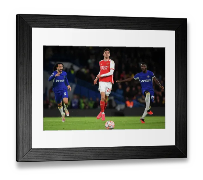Framed Print : Havertz in Action: Chelsea vs. Arsenal, Premier League 2023-24