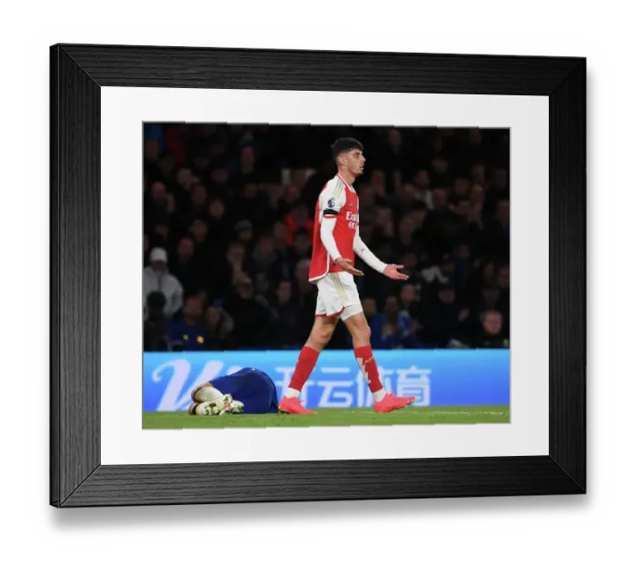 Framed Print : London Derby Showdown: Havertz Clashes with Chelsea in Premier League 2023-24