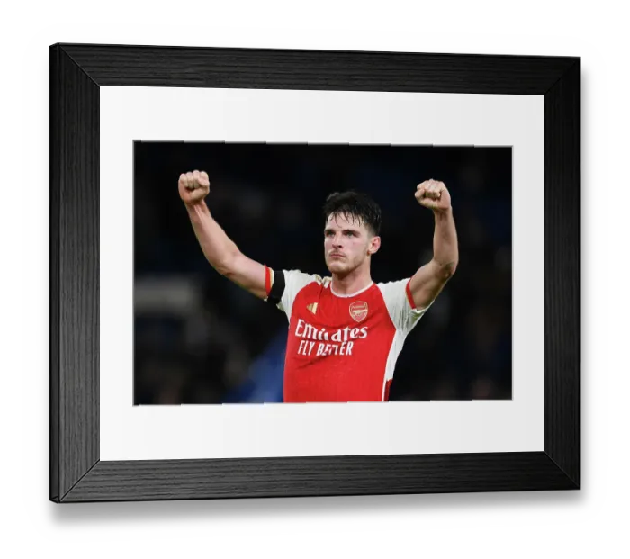 Framed Print : Arsenal's Declan Rice Celebrates Epic Chelsea Victory with Adoring Fans Framed Print : Arsenal's Declan Rice Celebrates Epic Chelsea Victory with Adoring Fans