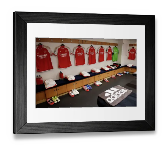 Framed Print : Arsenal Dressing Room: Chelsea vs. Arsenal, Premier League 2023-24