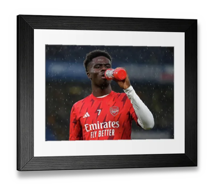 Framed Print : Arsenal's Bukayo Saka Prepares for Chelsea Showdown - Premier League 2023-24