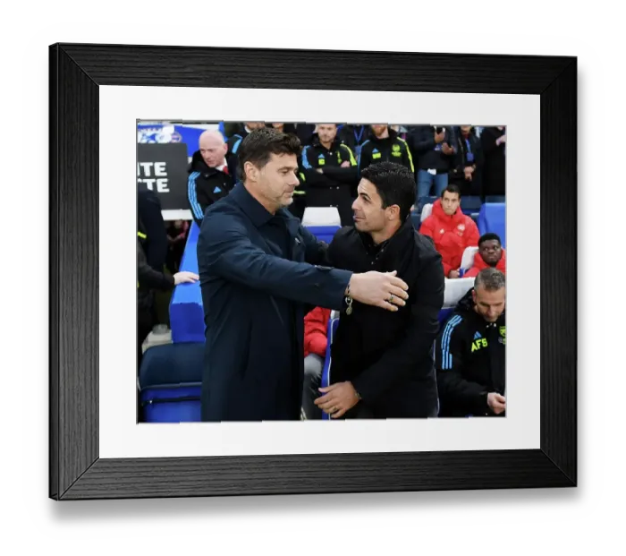 Framed Print : Pochettino and Arteta Unite Before Chelsea vs. Arsenal Clash (2023-24)