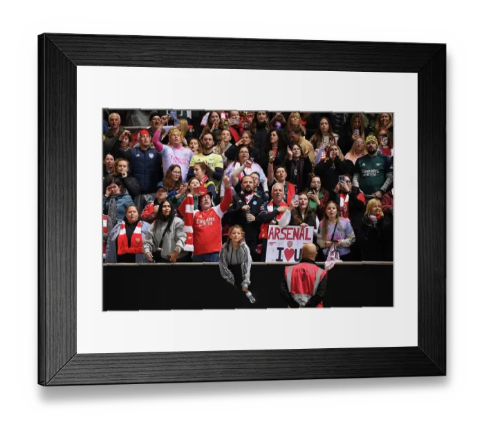 Framed Print : Arsenal Women's Victory at Bristol City: Thrilled Fans Celebrate Framed Print : Arsenal Women's Victory at Bristol City: Thrilled Fans Celebrate