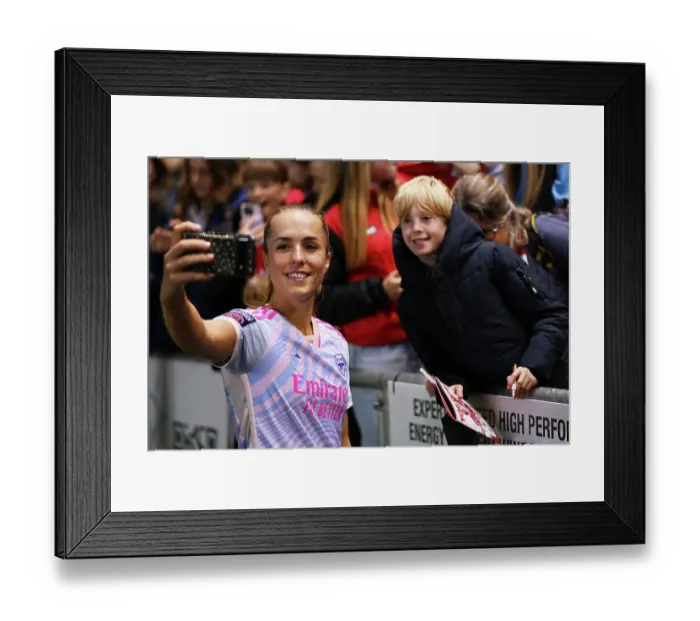 Framed Print : Arsenal Women's Players Mingle with Fans after Victory over Bristol City in Barclays WSL