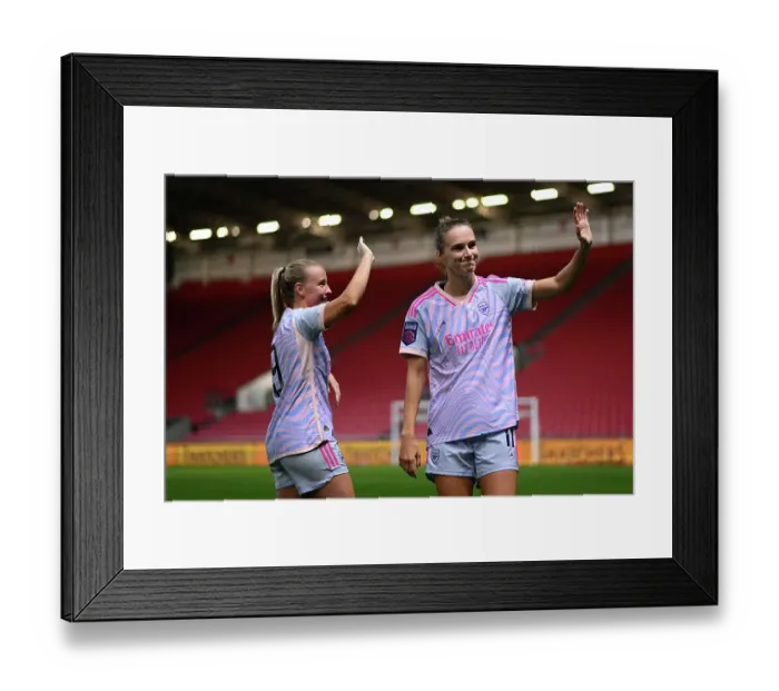 Framed Print : Arsenal Women's Super League Victory: Unforgettable Celebration of Mead and Miedema Framed Print : Arsenal Women's Super League Victory: Unforgettable Celebration of Mead and Miedema