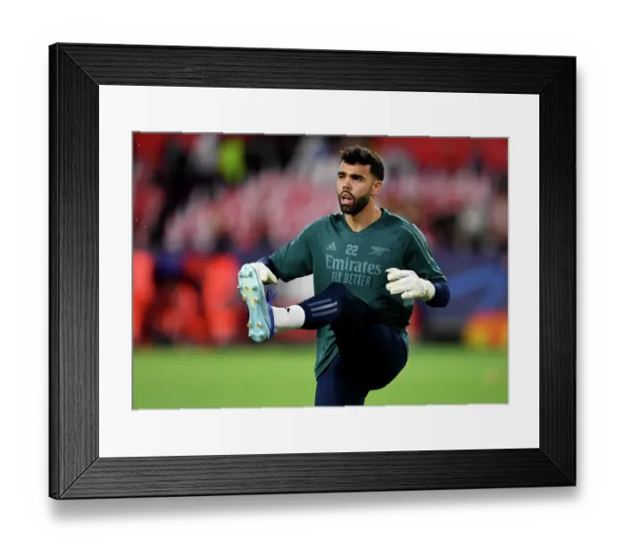 Framed Print : Champions League Showdown: Arsenal's David Raya Gears Up for Battle against Sevilla