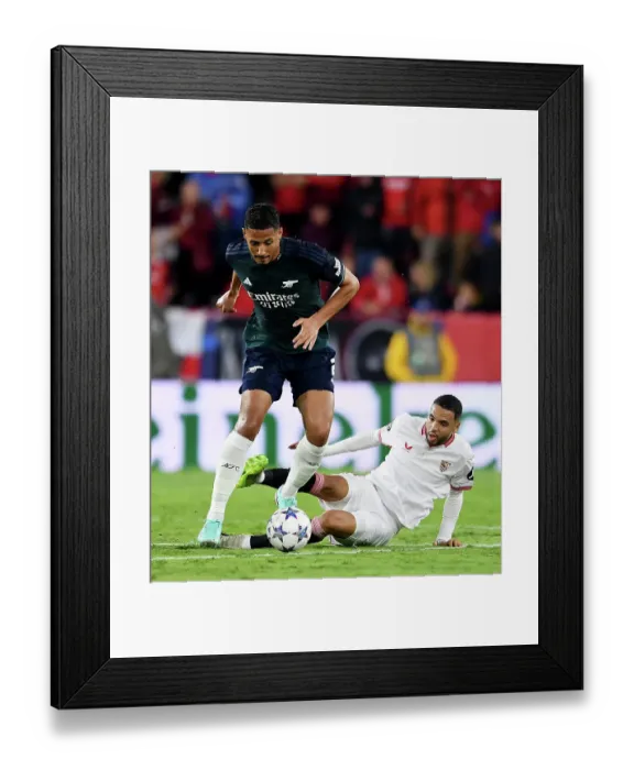 Framed Print : Champions League Showdown: Saliba vs. En-Nesyri - Sevilla vs. Arsenal (2023-24): A Battle of Titans Framed Print : Champions League Showdown: Saliba vs. En-Nesyri - Sevilla vs. Arsenal (2023-24): A Battle of Titans