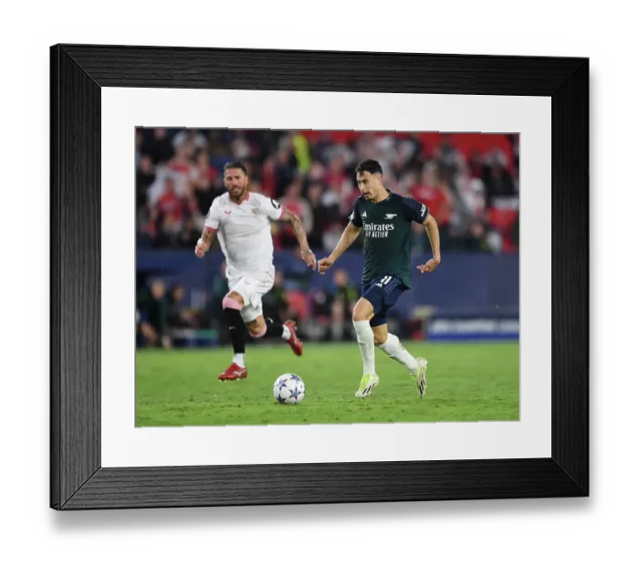 Framed Print : Martinelli Strikes First: Arsenal Takes the Lead Against Sevilla in Champions League Group B