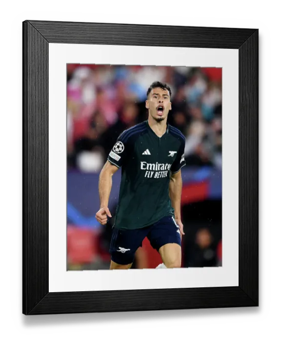 Framed Print : Martinelli's Stunner: Arsenal Takes the Lead Over Sevilla in Champions League Showdown Framed Print : Martinelli's Stunner: Arsenal Takes the Lead Over Sevilla in Champions League Showdown