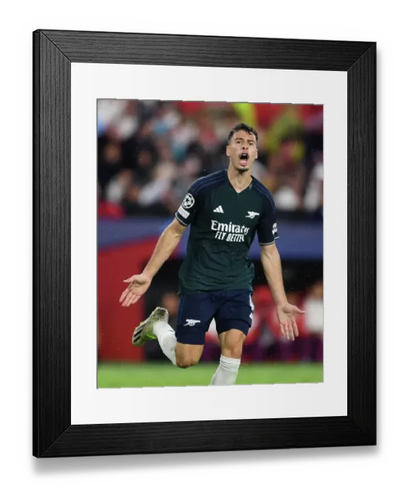 Framed Print : Martinelli's Stunner: Arsenal Takes the Lead in Champions League Clash vs Sevilla Framed Print : Martinelli's Stunner: Arsenal Takes the Lead in Champions League Clash vs Sevilla