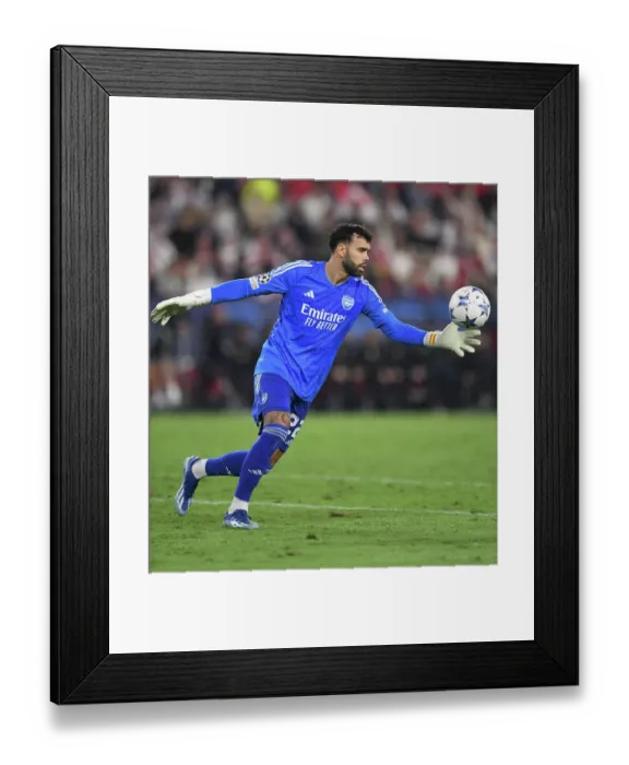 Framed Print : Champions League Showdown: David Raya's Standout Performance - Sevilla vs. Arsenal (2023-24)