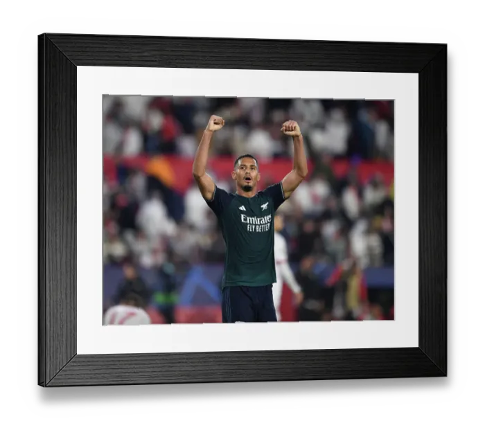 Framed Print : Arsenal's Champions League Triumph: Saliba's Victory in Seville (2023-24) Framed Print : Arsenal's Champions League Triumph: Saliba's Victory in Seville (2023-24)
