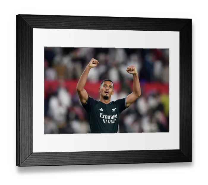 Framed Print : Arsenal Celebrates Victory Over Sevilla in UEFA Champions League Group Stage