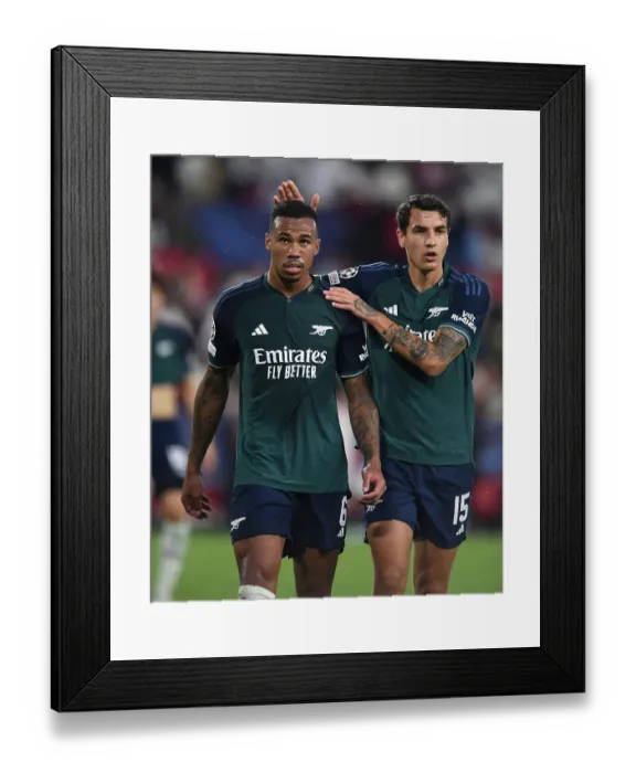 Framed Print : Gabriel Magalhaes and Jakub Kiwior's Reaction: Sevilla FC vs. Arsenal FC, UEFA Champions League 2023 / 24 Framed Print : Gabriel Magalhaes and Jakub Kiwior's Reaction: Sevilla FC vs. Arsenal FC, UEFA Champions League 2023 / 24