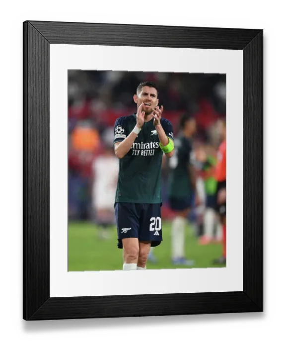 Framed Print : Champions League Group B: Jorginho's Clap for Arsenal Fans in Sevilla Framed Print : Champions League Group B: Jorginho's Clap for Arsenal Fans in Sevilla