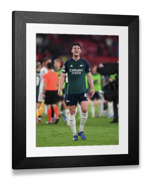 Framed Print : Rice's Emotional Moment: Arsenal's Battle in Champions League Group B vs. Sevilla Framed Print : Rice's Emotional Moment: Arsenal's Battle in Champions League Group B vs. Sevilla