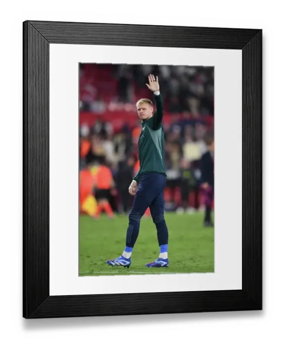 Framed Print : Champions League Group B: Sevilla vs. Arsenal - Ramsdale's Emotional Moment Framed Print : Champions League Group B: Sevilla vs. Arsenal - Ramsdale's Emotional Moment