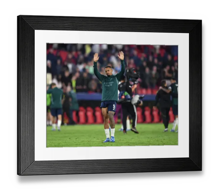Framed Print : Gabriel Jesus's Goal Secures Arsenal's Victory Over Sevilla in Champions League Group Stage