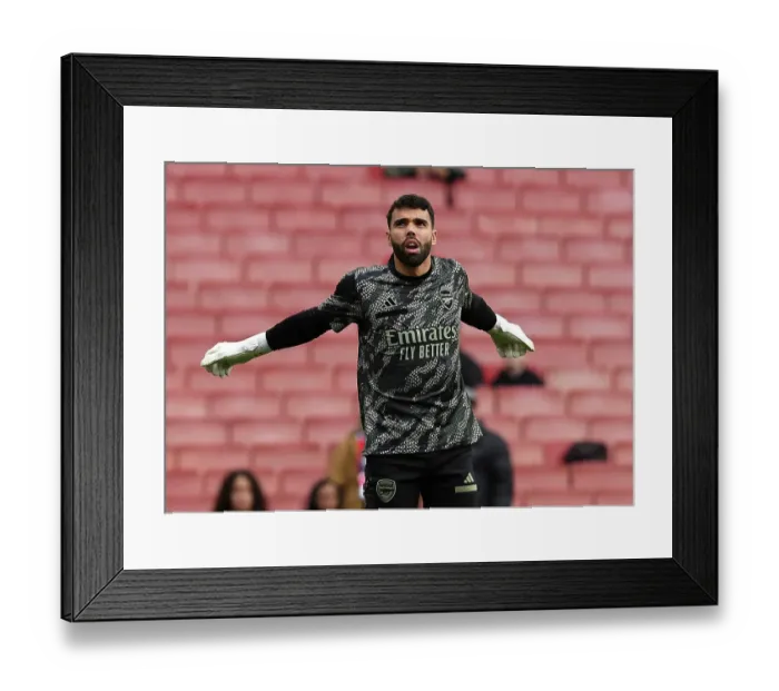 Framed Print : Arsenal's David Raya Gears Up: Arsenal FC vs Sheffield United, Premier League 2023-24