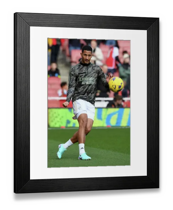 Framed Print : Arsenal's William Saliba Prepares: Arsenal vs Sheffield United, Premier League 2023-24 Framed Print : Arsenal's William Saliba Prepares: Arsenal vs Sheffield United, Premier League 2023-24