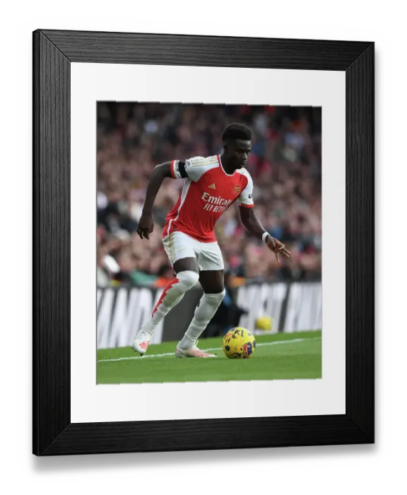 Framed Print : Arsenal's Bukayo Saka in Action against Sheffield United (2023-24)
