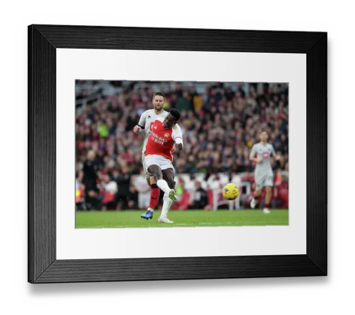 Framed Print : Arsenal's Eddie Nketiah Scores Hat-trick Against Sheffield United in the 2023-24 Premier League