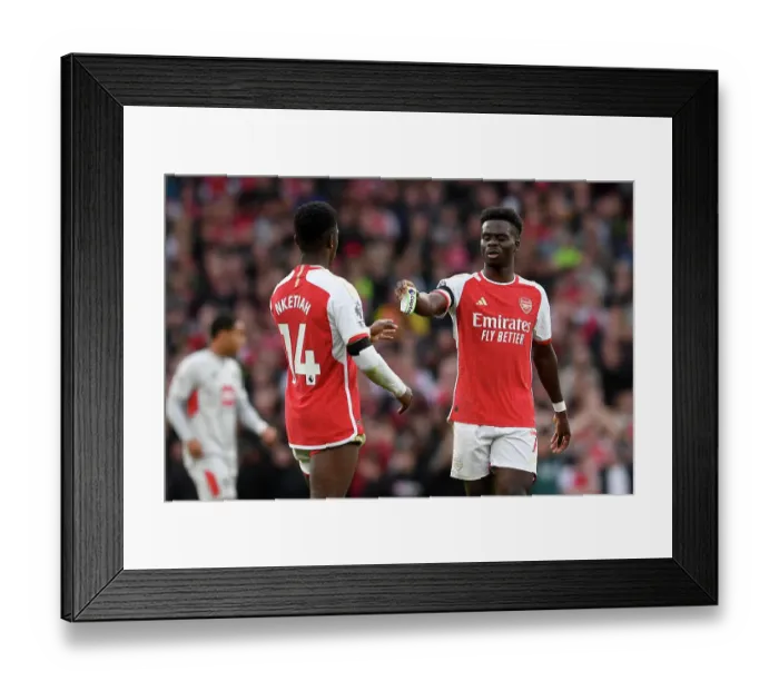 Framed Print : Arsenal: Saka Passes Captaincy to Nketiah vs Sheffield United (2023-24) Framed Print : Arsenal: Saka Passes Captaincy to Nketiah vs Sheffield United (2023-24)