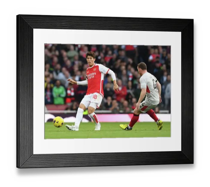 Framed Print : Tomiyasu's Star Performance: Arsenal Overpowers Sheffield United (2023-24) Framed Print : Tomiyasu's Star Performance: Arsenal Overpowers Sheffield United (2023-24)
