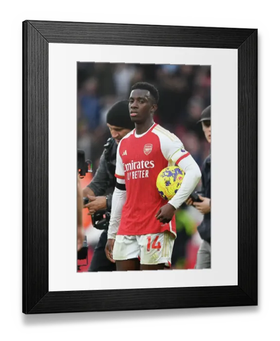 Framed Print : Arsenal's Eddie Nketiah Scores Hat-trick in 3-0 Crush of Sheffield United (2023-24)