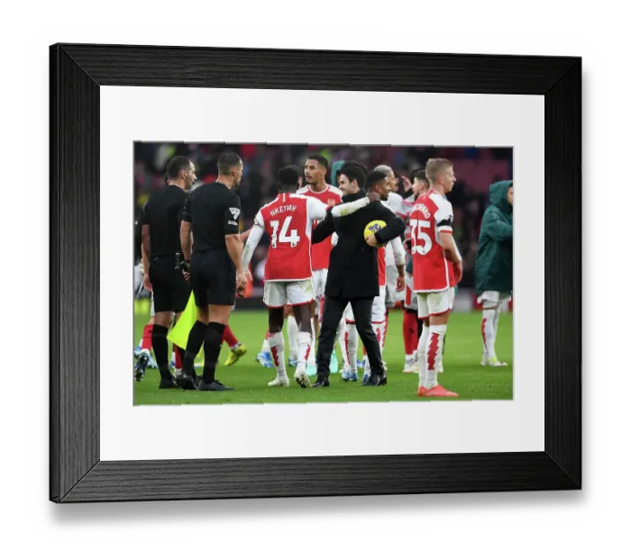 Framed Print : Arsenal's Triumph: Mikel Arteta and Eddie Nketiah Embrace Post-Match at Emirates Stadium (Arsenal v Sheffield United, 2023-24) Framed Print : Arsenal's Triumph: Mikel Arteta and Eddie Nketiah Embrace Post-Match at Emirates Stadium (Arsenal v Sheffield United, 2023-24)