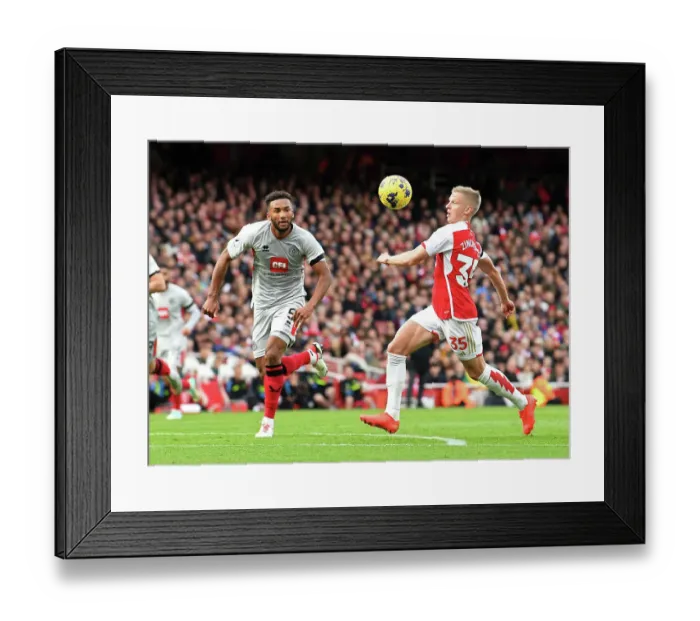 Framed Print : Arsenal vs Sheffield United: Zinchenko Faces Off Against Trusty in Premier League Clash (2023-24) Framed Print : Arsenal vs Sheffield United: Zinchenko Faces Off Against Trusty in Premier League Clash (2023-24)