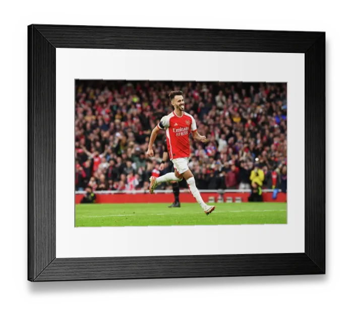 Framed Print : Fabio Vieira's Stunner: Arsenal's Fourth Goal vs Sheffield United (2023-24)