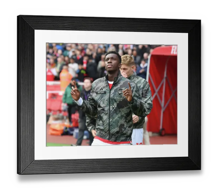 Framed Print : Arsenal's Eddie Nketiah Readies for Kickoff Against Sheffield United (2023-24)