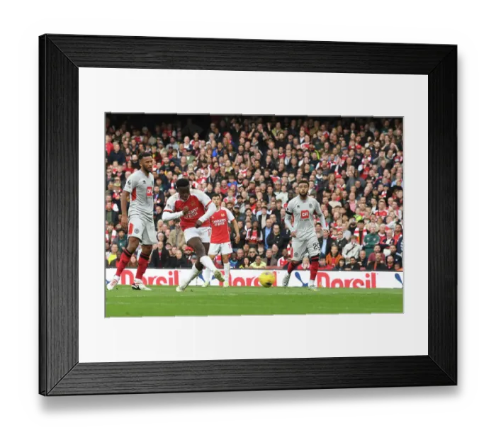Framed Print : Eddie Nketiah Scores First Goal of 2023-24 Premier League Season for Arsenal Against Sheffield United