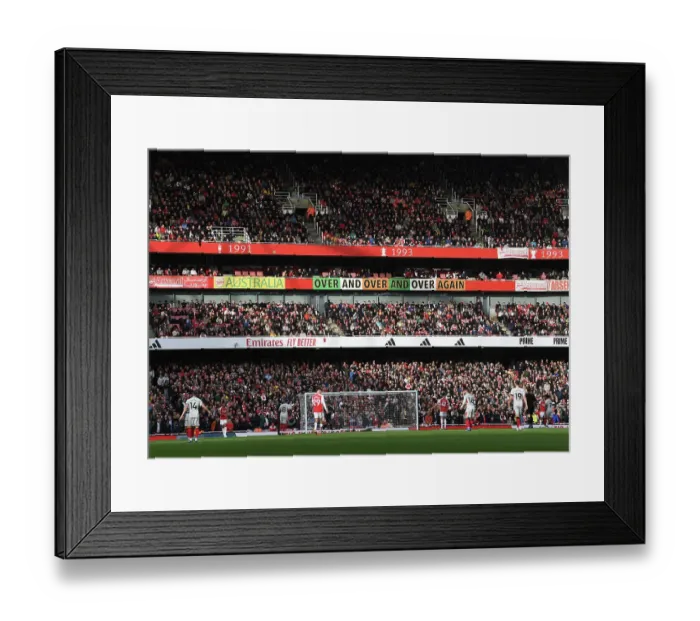 Framed Print : Arsenal vs Sheffield United: North Bank Stand at Emirates Stadium, Premier League 2023-24