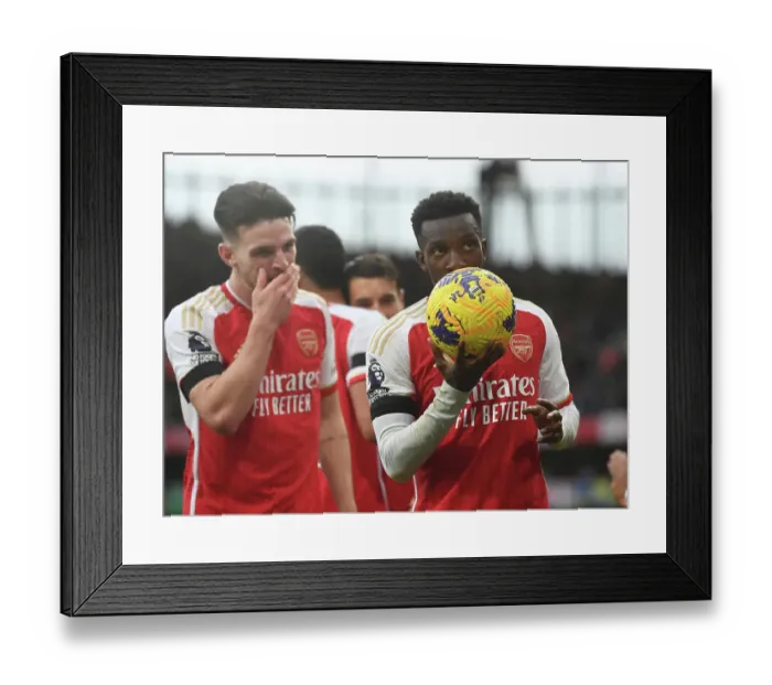 Framed Print : Arsenal's Eddie Nketiah Scores Hat-Trick: Arsenal Crush Sheffield United 3-0 in the 2023-24 Premier League Framed Print : Arsenal's Eddie Nketiah Scores Hat-Trick: Arsenal Crush Sheffield United 3-0 in the 2023-24 Premier League