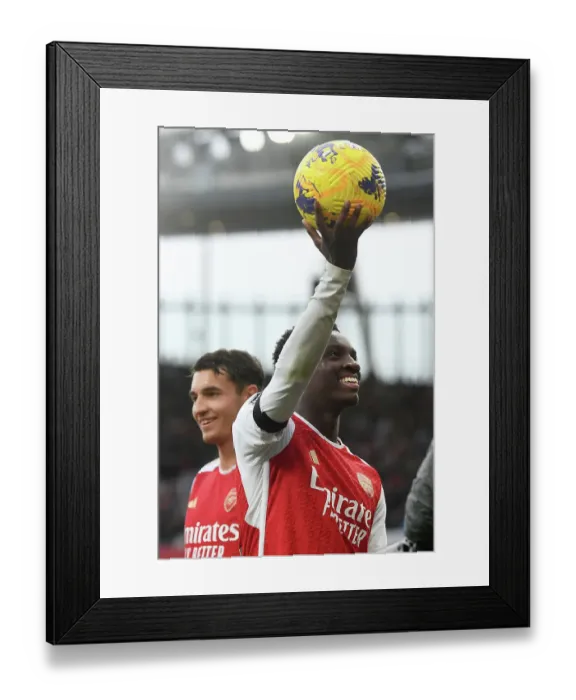 Framed Print : Arsenal's Eddie Nketiah Scores Hat-trick in Epic Comeback Against Sheffield United (2023-24 Premier League)