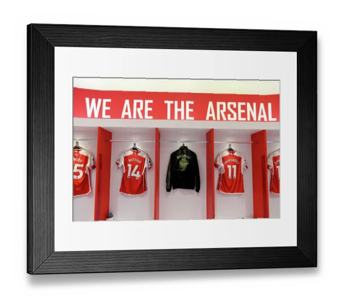 Framed Print : Arsenal Dressing Room: Pre-Match Preparation vs Sheffield United (2023-24) Framed Print : Arsenal Dressing Room: Pre-Match Preparation vs Sheffield United (2023-24)