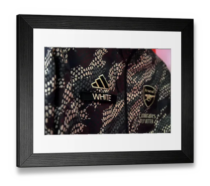 Framed Print : Arsenal's Ben White: A Closer Look at His Warm-Up Jacket (Arsenal v Sheffield United, 2023-24) Framed Print : Arsenal's Ben White: A Closer Look at His Warm-Up Jacket (Arsenal v Sheffield United, 2023-24)