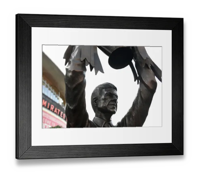 Framed Print : Arsene Wenger Statue: Arsenal FC vs Sheffield United, Premier League 2023-24