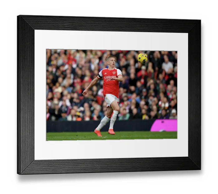 Framed Print : Arsenal vs Sheffield United: Zinchenko Chases Down the Ball in Premier League Showdown (2023-24)