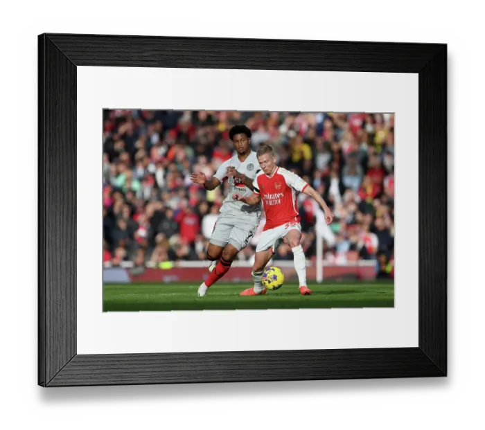 Framed Print : Intense Battle for the Ball: Arsenal vs Sheffield United - Premier League 2023-24