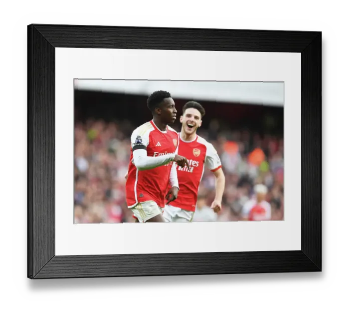 Framed Print : Arsenal's Eddie Nketiah Scores Hat-trick in Epic Premier League Victory over Sheffield United (2023-24)
