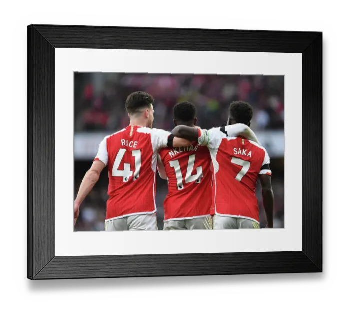 Framed Print : Eddie Nketiah Hat-Trick: Arsenal's Thrilling 3-1 Victory Over Sheffield United in the 2023-24 Premier League