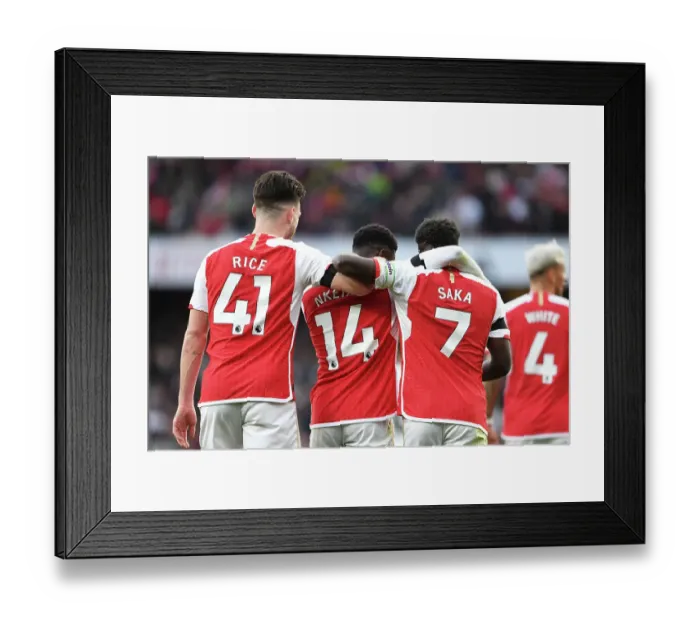 Framed Print : Arsenal's Eddie Nketiah Celebrates Third Goal Against Sheffield United (2023-24) Framed Print : Arsenal's Eddie Nketiah Celebrates Third Goal Against Sheffield United (2023-24)